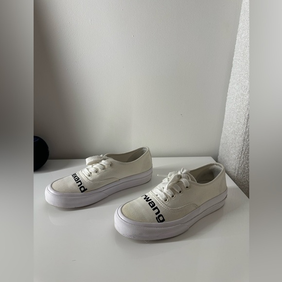 alexanderwang DROPOUT CANVAS LOGO SNEAKER WHITE 37.5 - Picture 7 of 9
